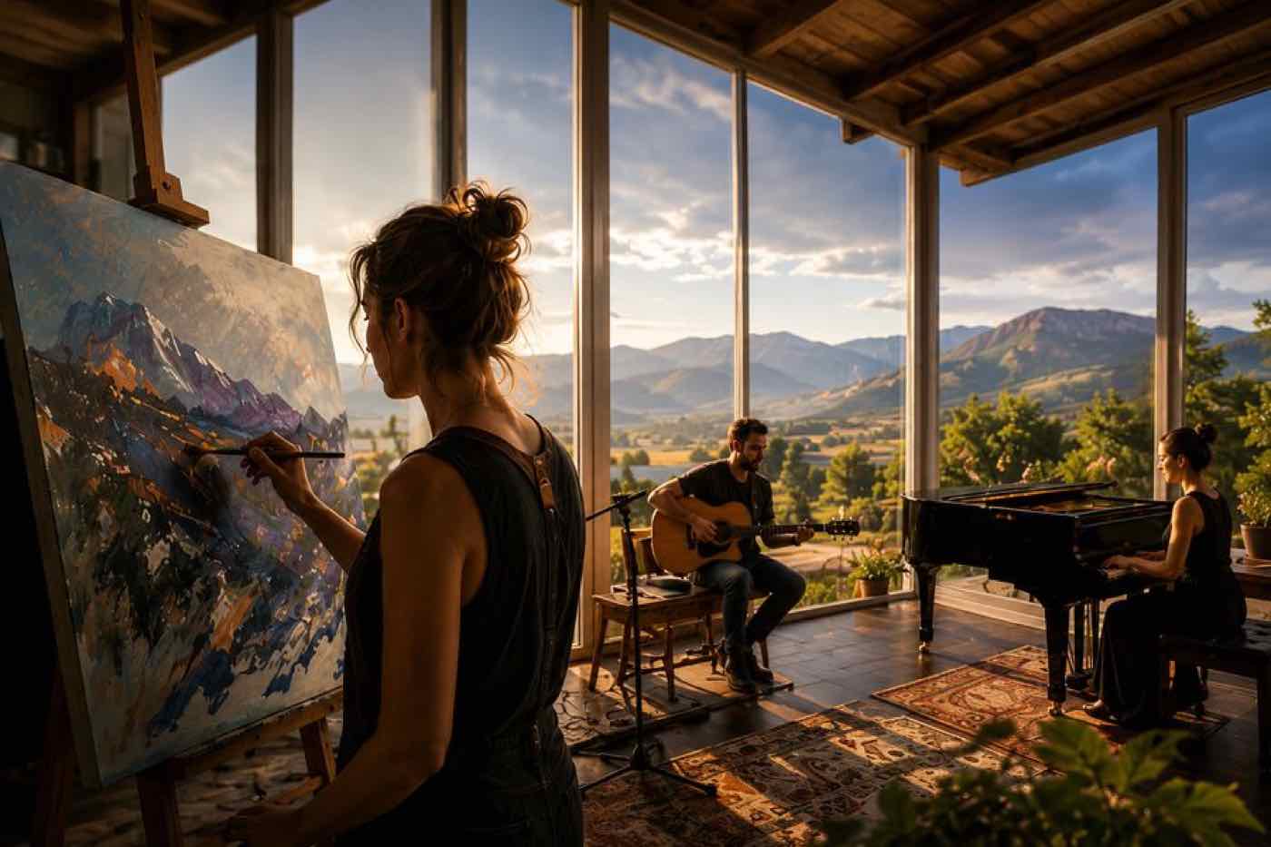 Guests on a creative arts journey
